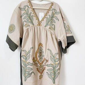 Embroidered Boho Tunic Dress